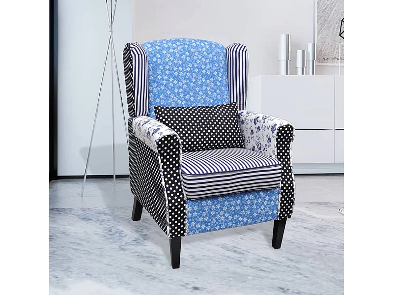 Sillón con diseño de tela diseño Patchwork