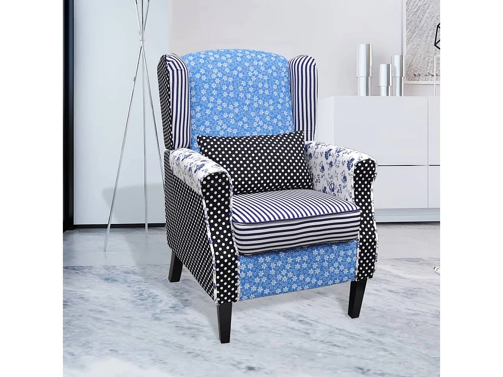 Sillón con diseño de tela diseño Patchwork