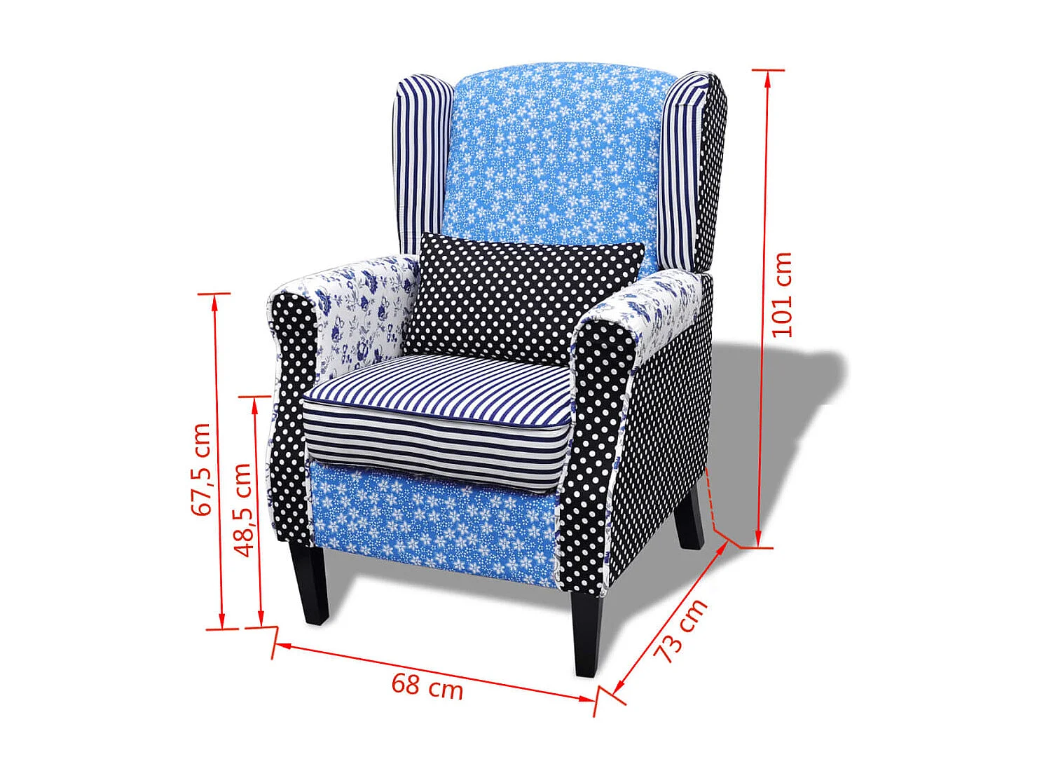 Sillón con diseño de tela diseño Patchwork