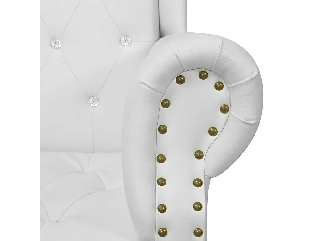 Fauteuil à dossier haut Blanc Similicuir