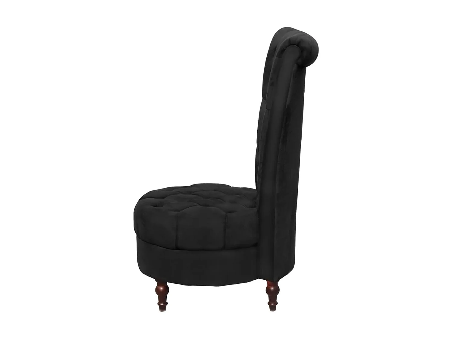 Fauteuil de fauteuil avec dossier haut Noir Tissu