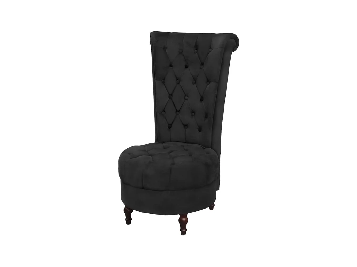Fauteuil de fauteuil avec dossier haut Noir Tissu