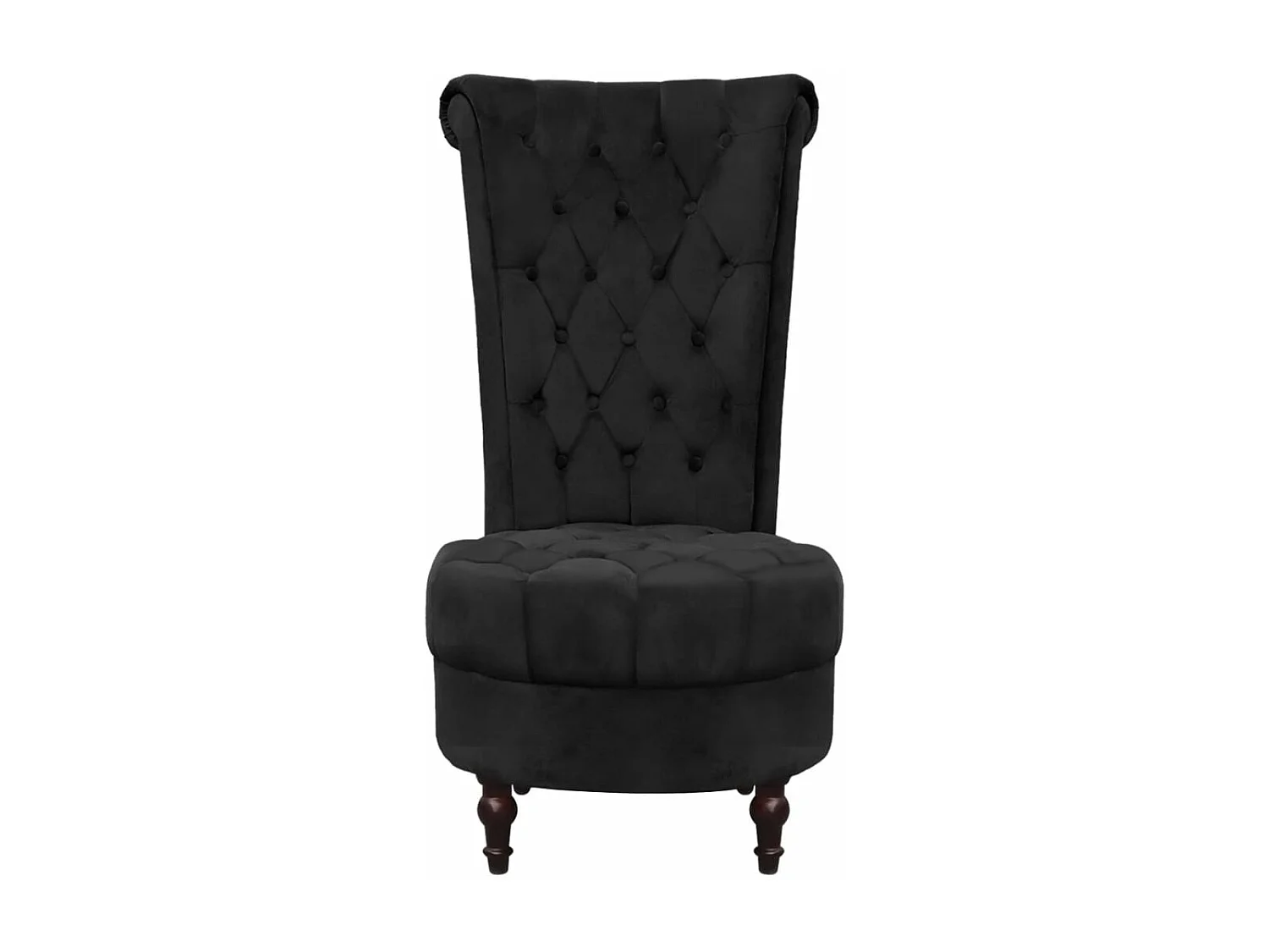 Fauteuil hoge rugleuning stof zwart