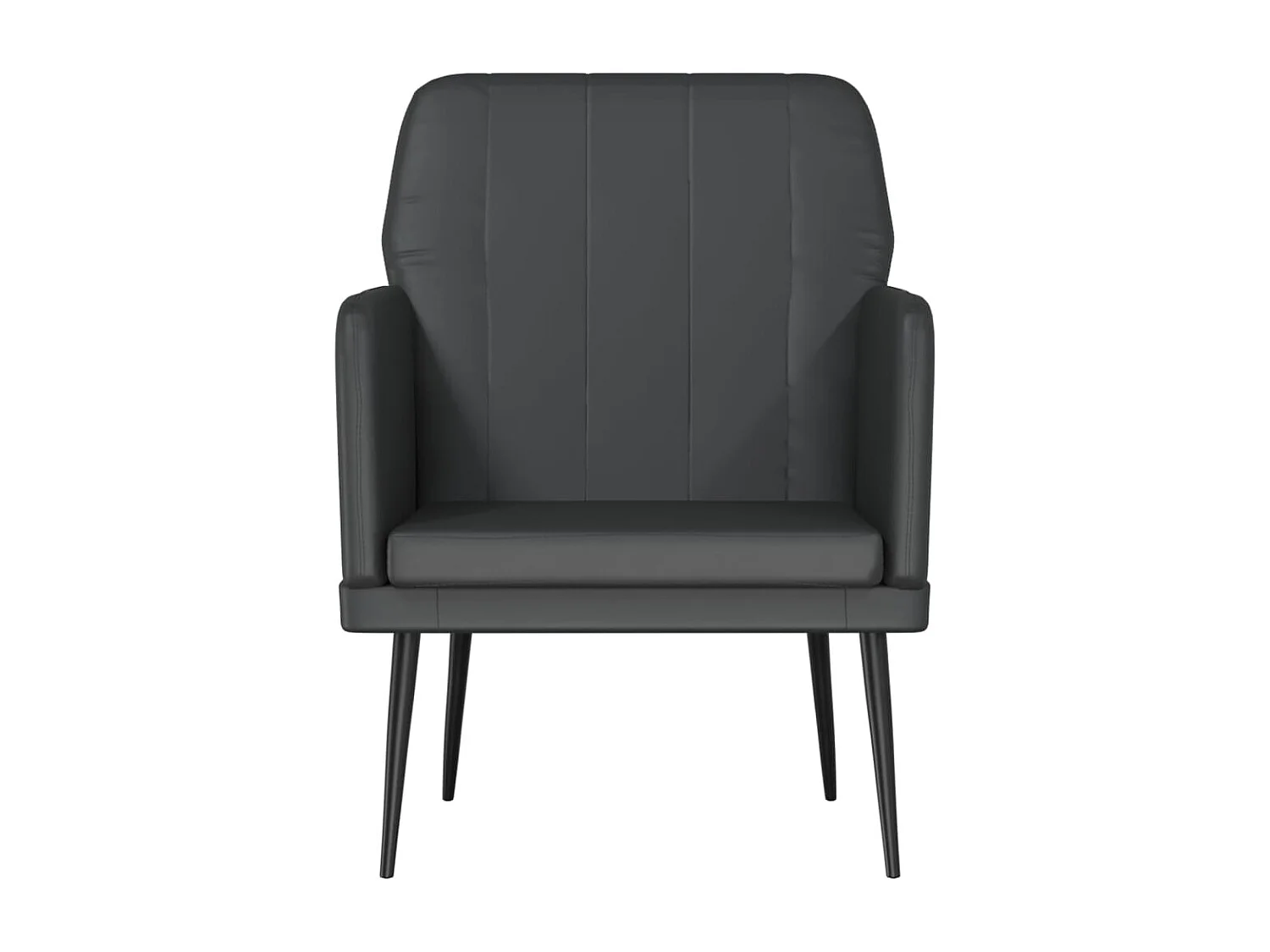 Sillón de cuero sintético negro 61x78x80 cm