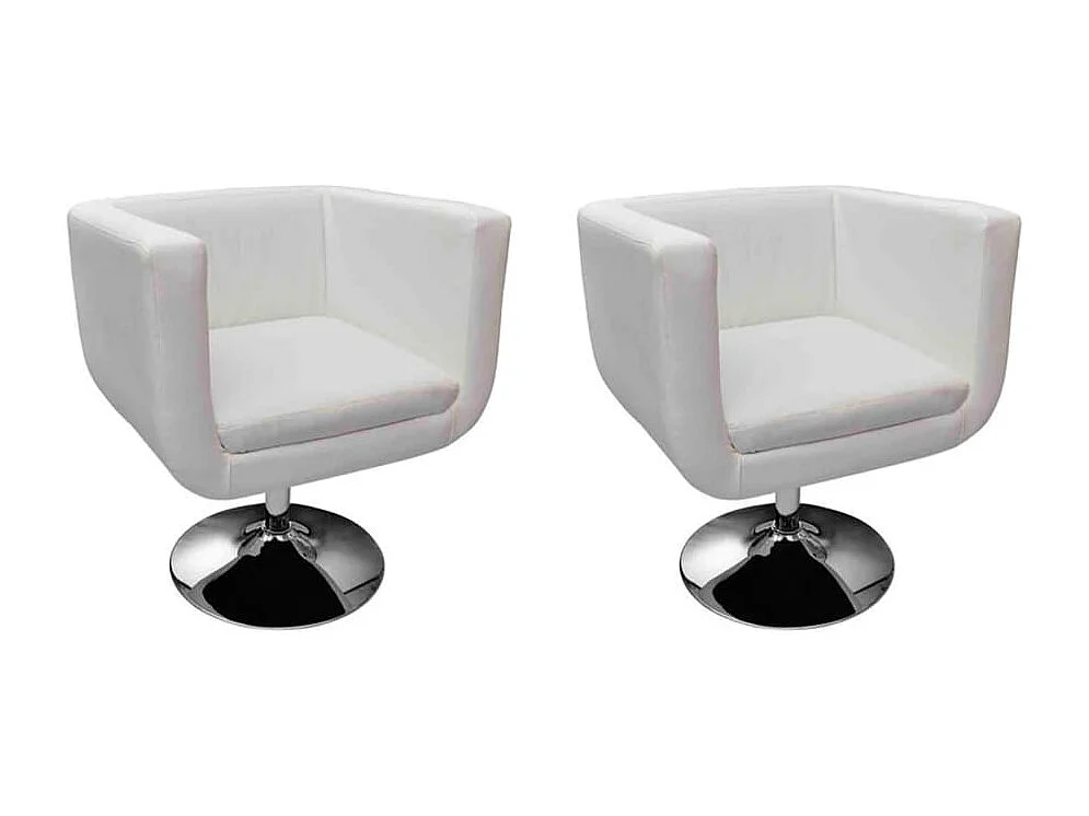 Fauteuils de bar lot de 2 blanc similicuir