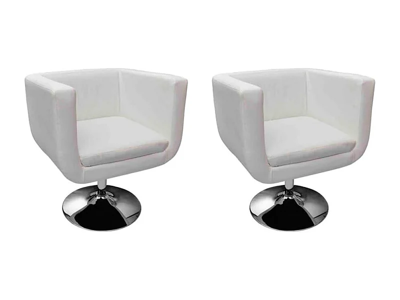 Fauteuils de bar lot de 2 blanc similicuir