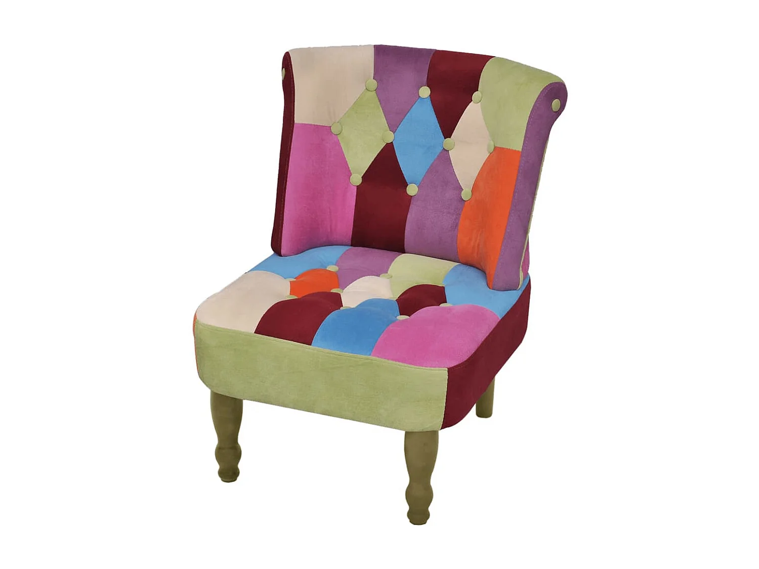 Sillón de estilo francés tela con diseño de retales Patchwork