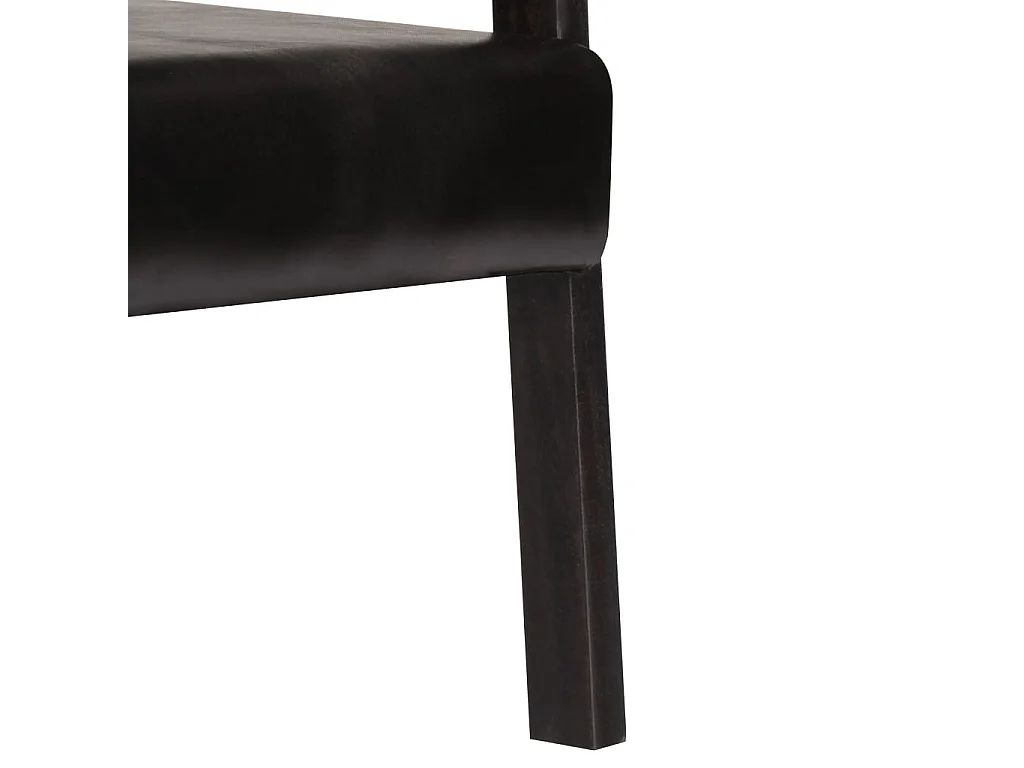 Fauteuil echt leer zwart