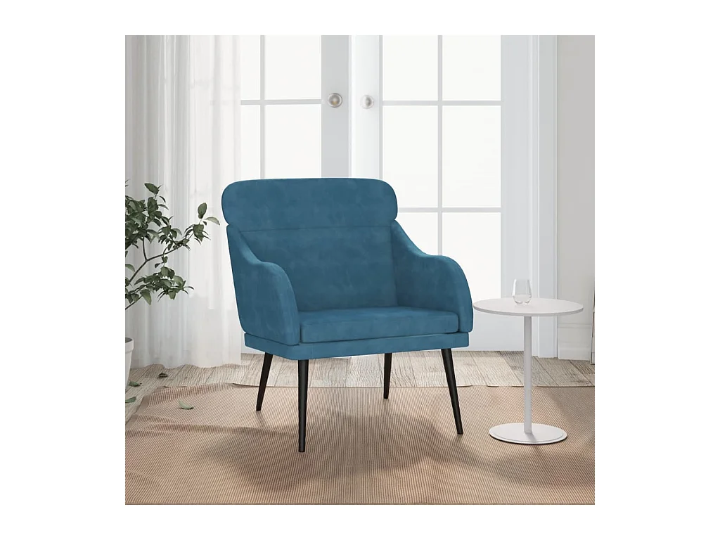 Fauteuil Bleu 63x76x80 cm Velours
