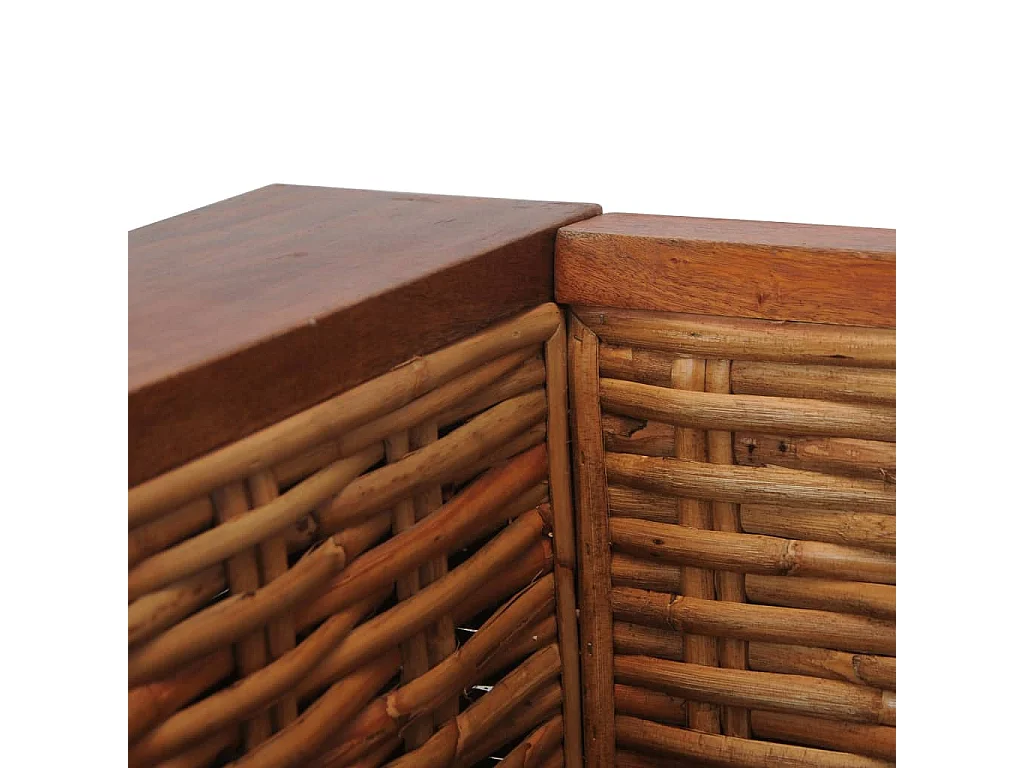 Sillón con cojines de ratán natural marrón