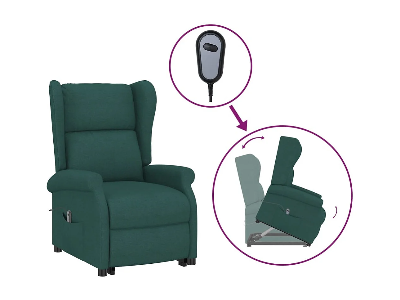 Fauteuil Vert foncé Tissu