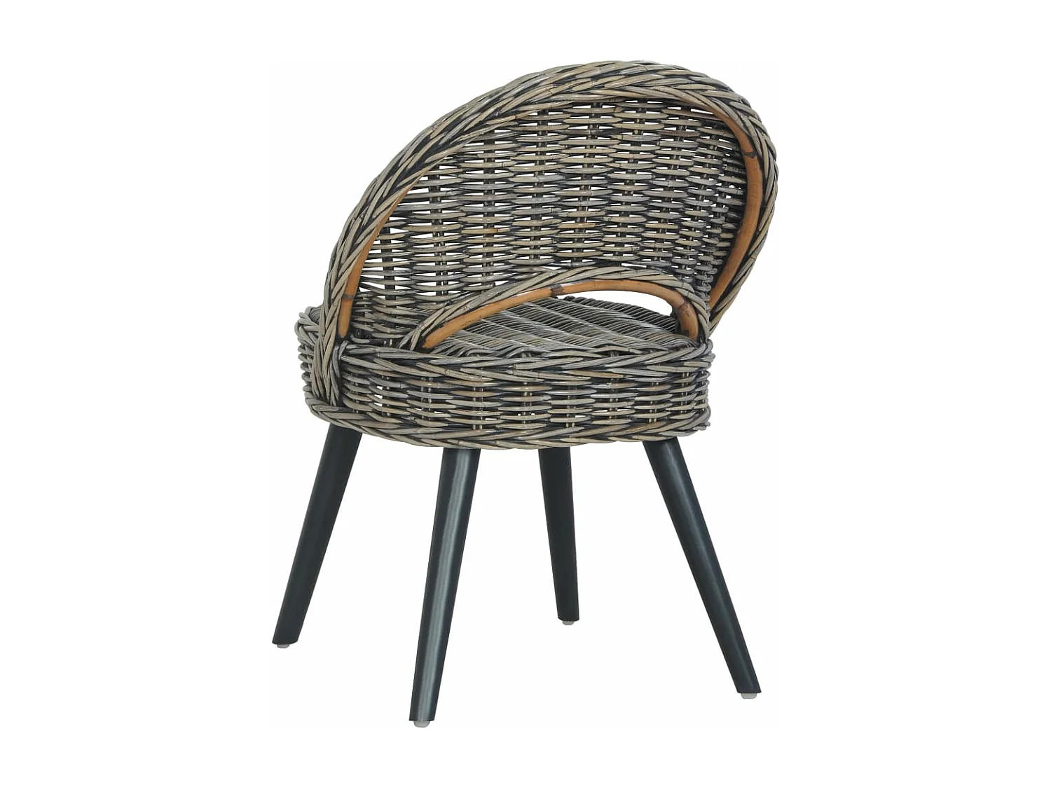 Fauteuil-fauteuil Kubu Rotin Noir