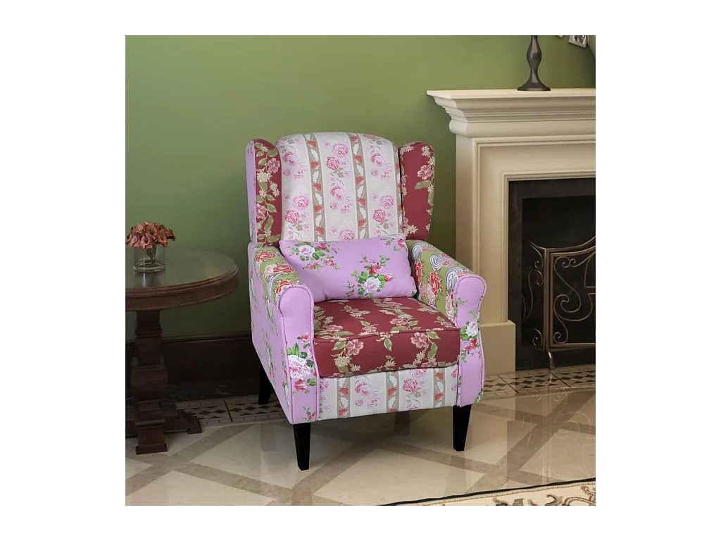 Fauteuil avec design de patchwork Tissu
