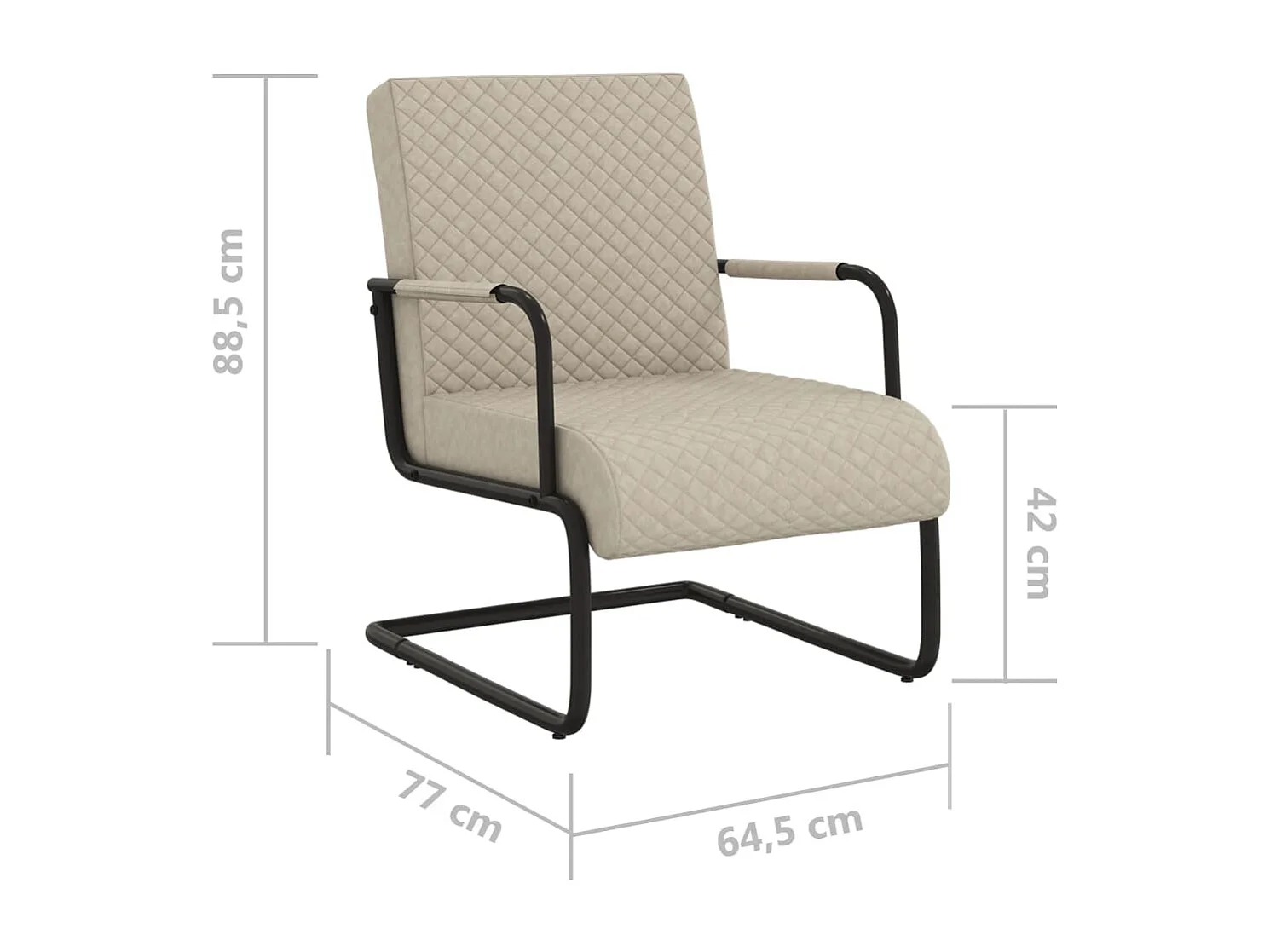 Fauteuil cantilever Gris clair Similicuir