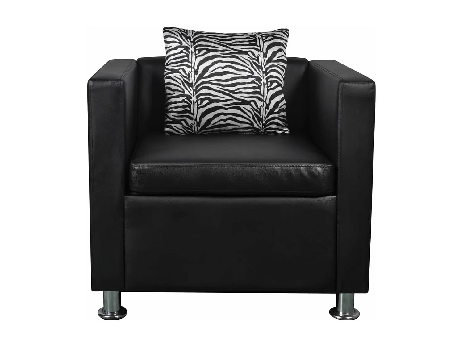 Sillón de cuero sintético negro