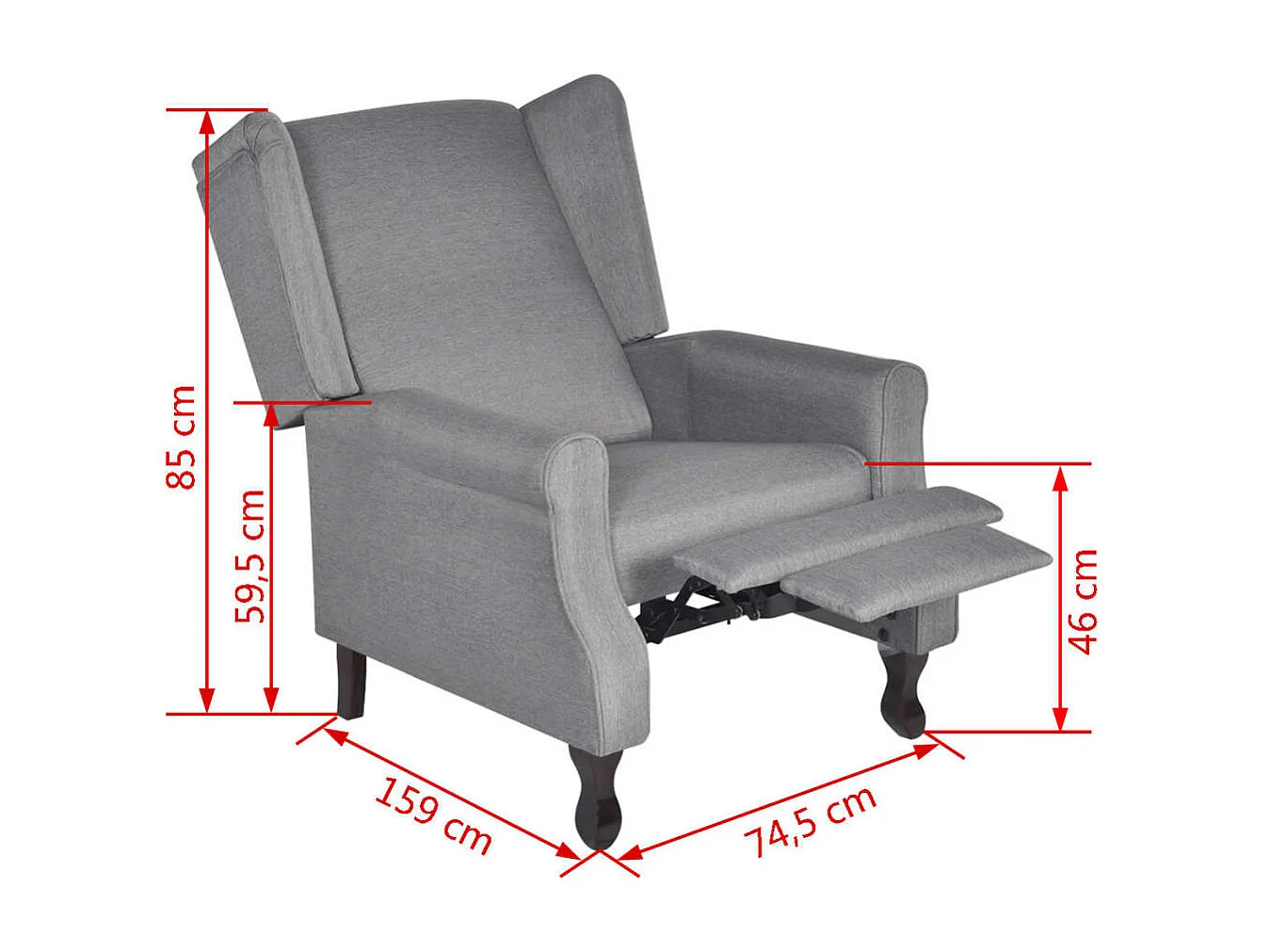 Poltrona em tecido cinzento