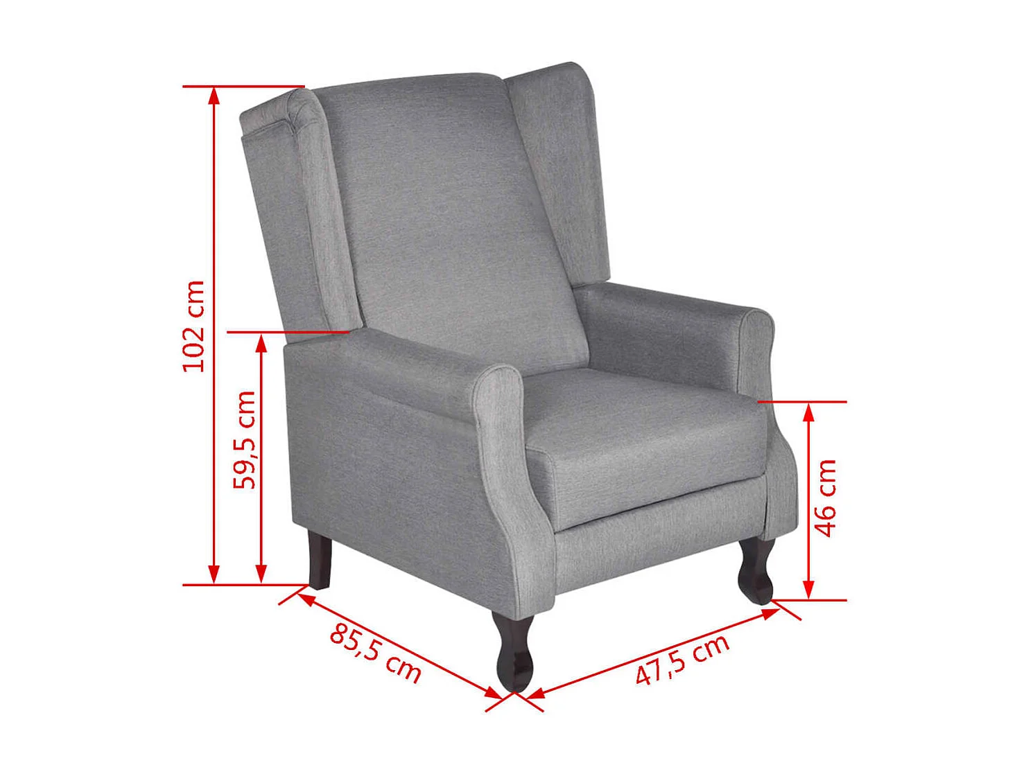 Poltrona em tecido cinzento