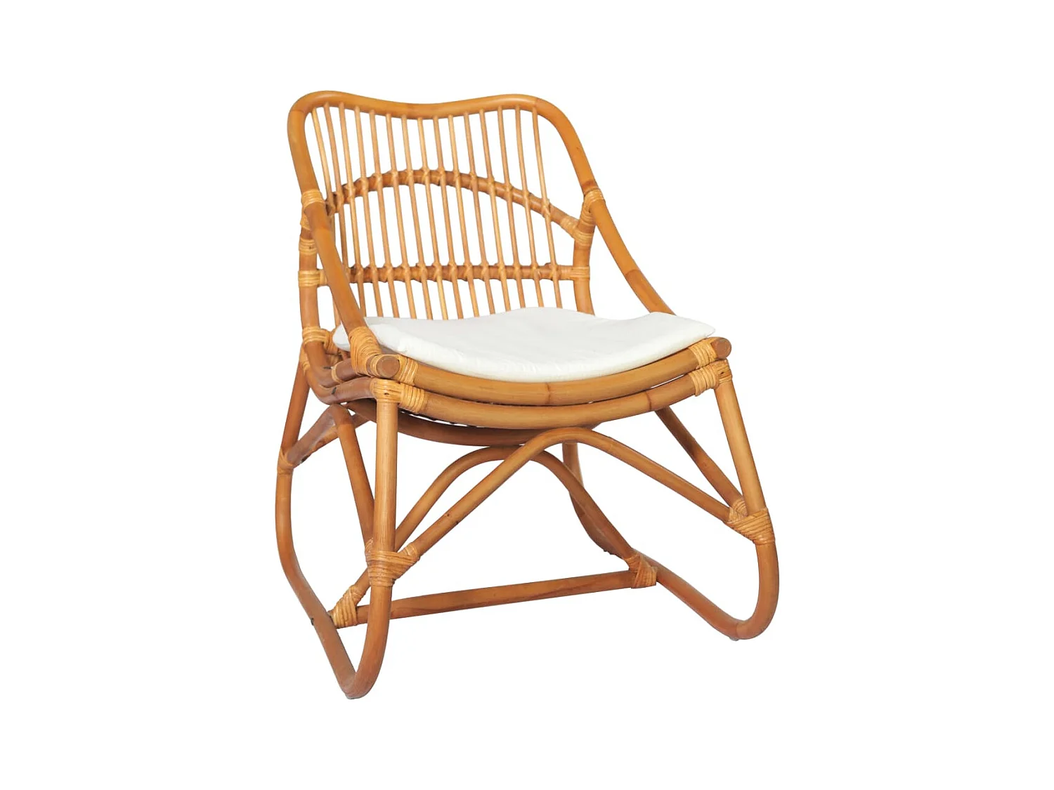 Fauteuil en rotin Marron clair Lin
