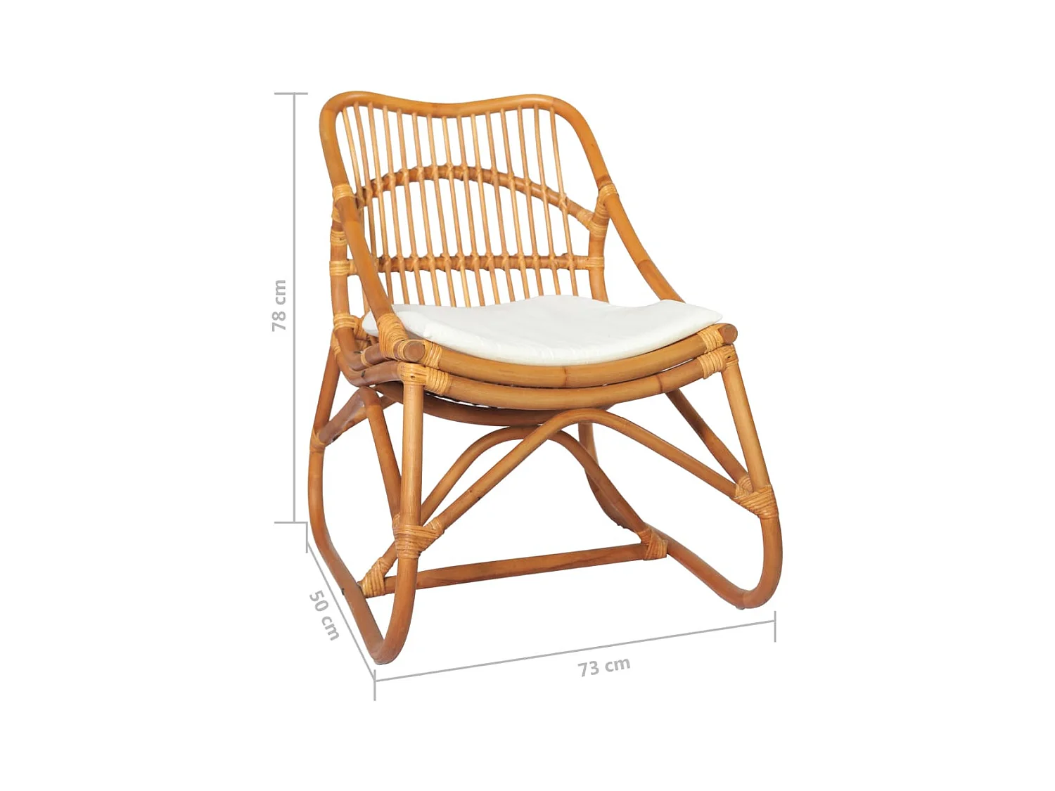Fauteuil en rotin Marron clair Lin