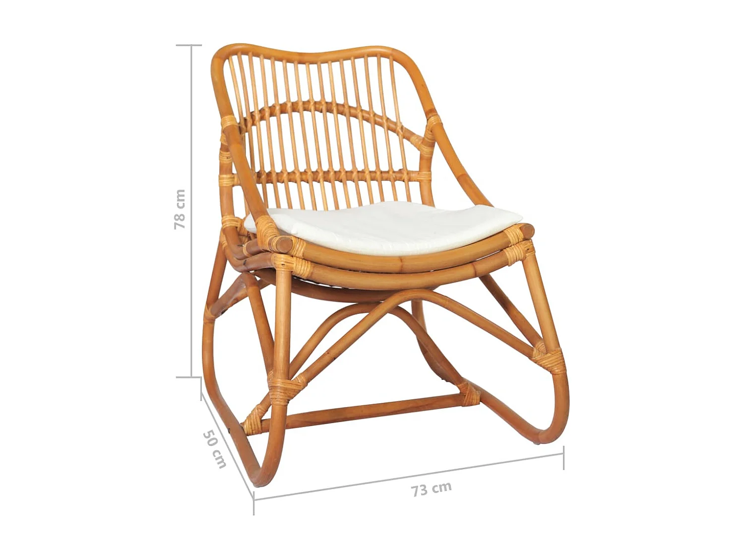 Fauteuil en rotin Marron clair Lin