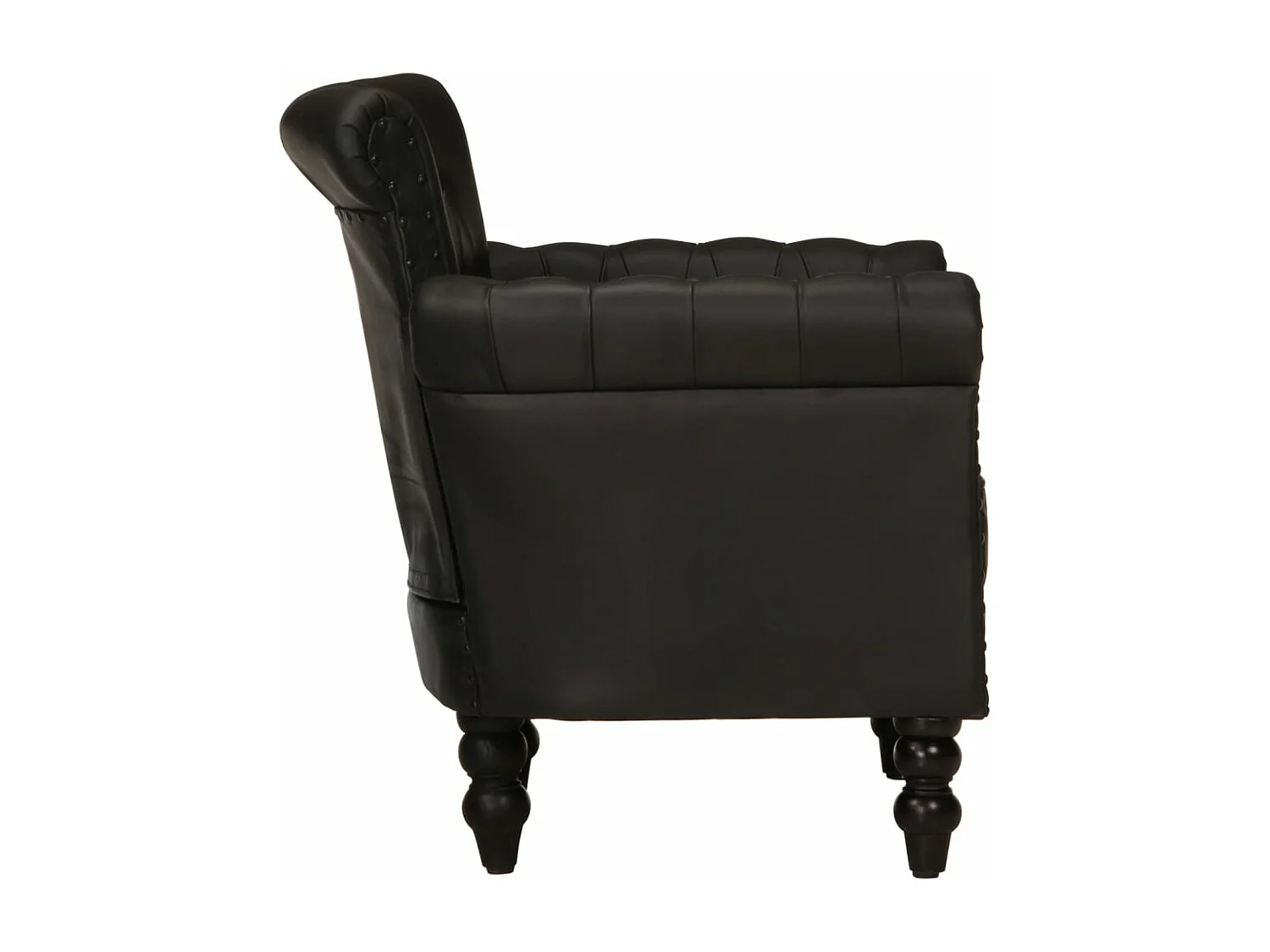 Fauteuil Noir Cuir de chèvre véritable