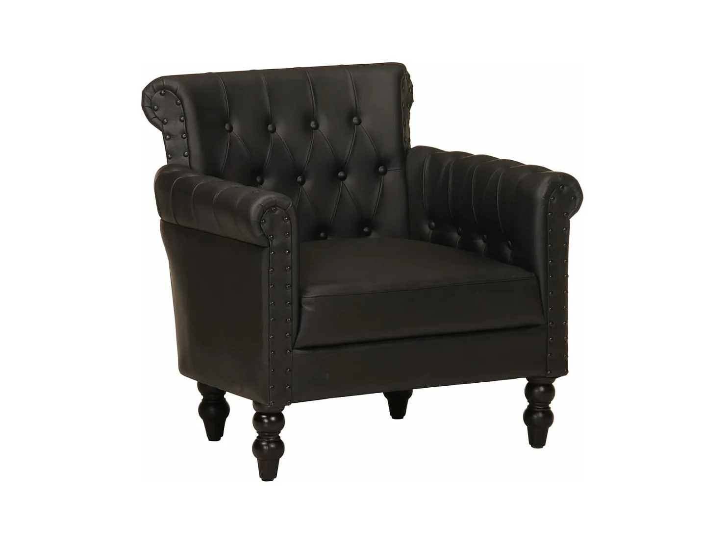 Fauteuil Noir Cuir de chèvre véritable