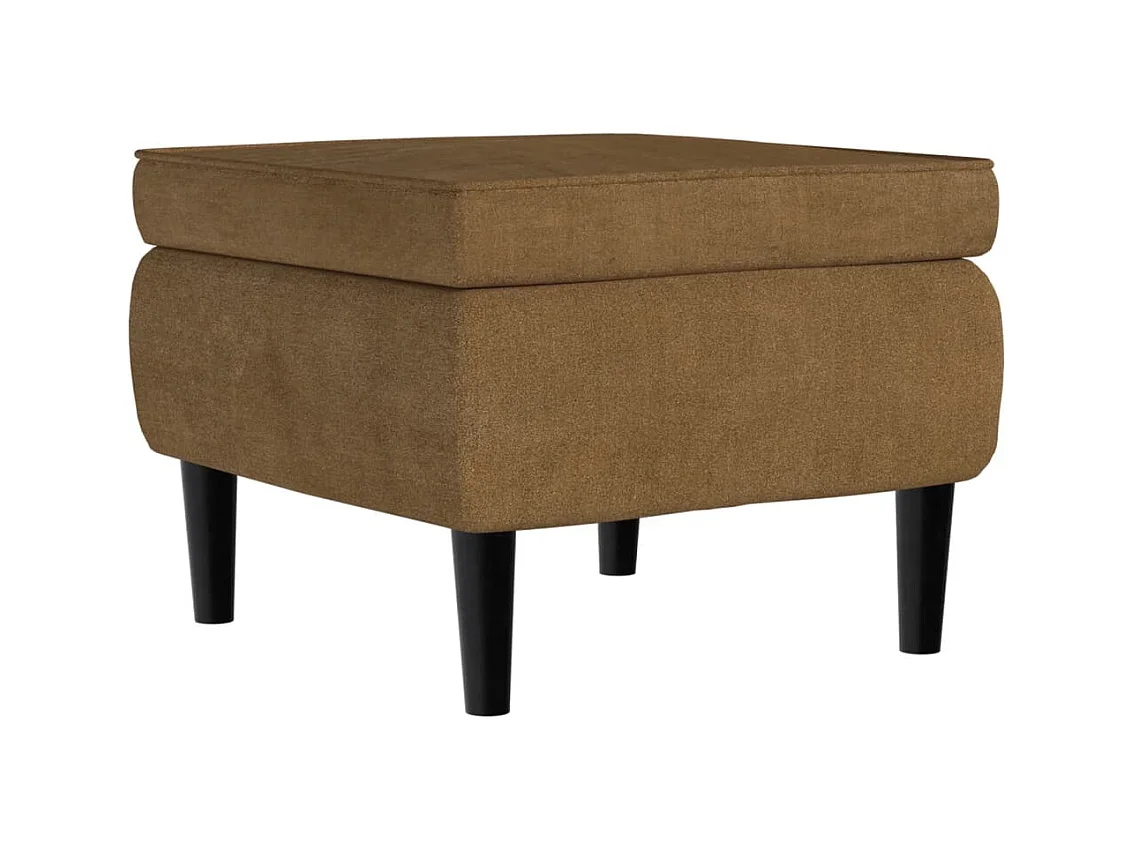 Fauteuil à oreilles avec tabouret marron velours