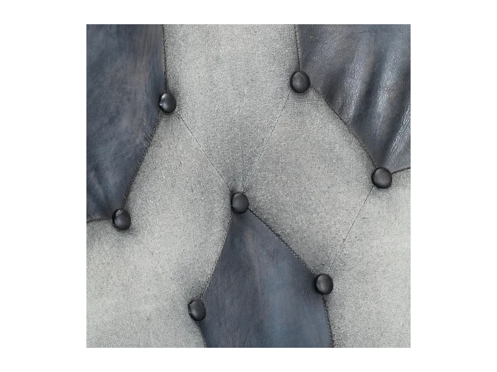 Fauteuil à oreilles Gris Cuir véritable