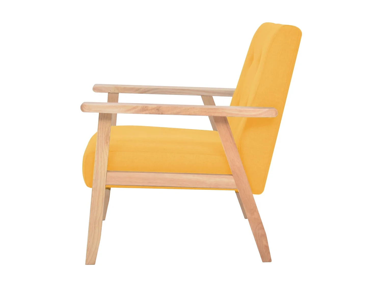 Poltrona em tecido amarelo