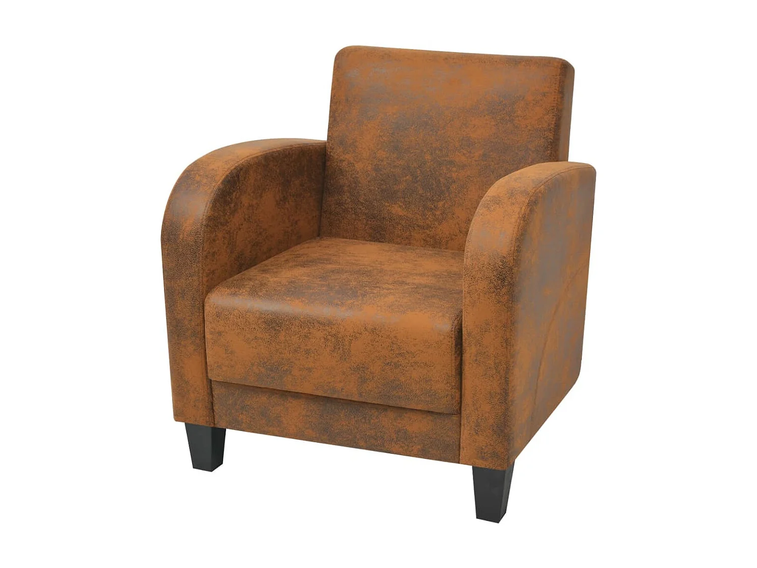 Fauteuil kunstsuède bruin