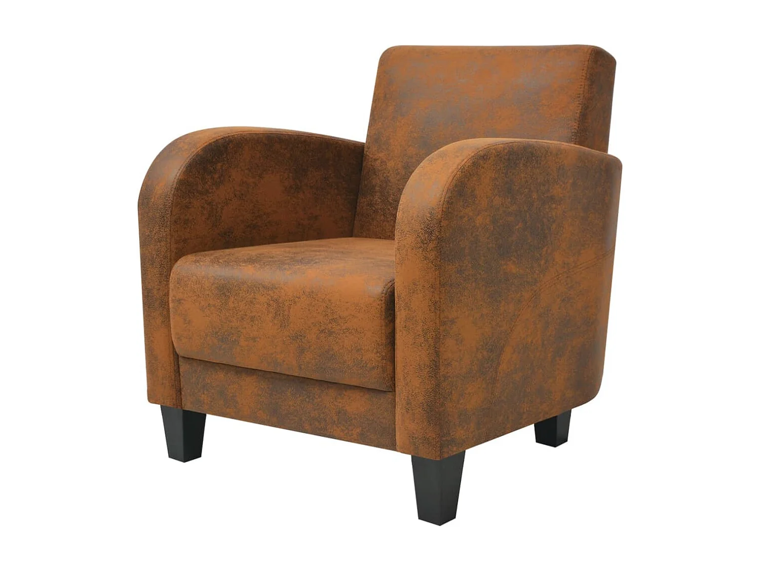 Fauteuil kunstsuède bruin