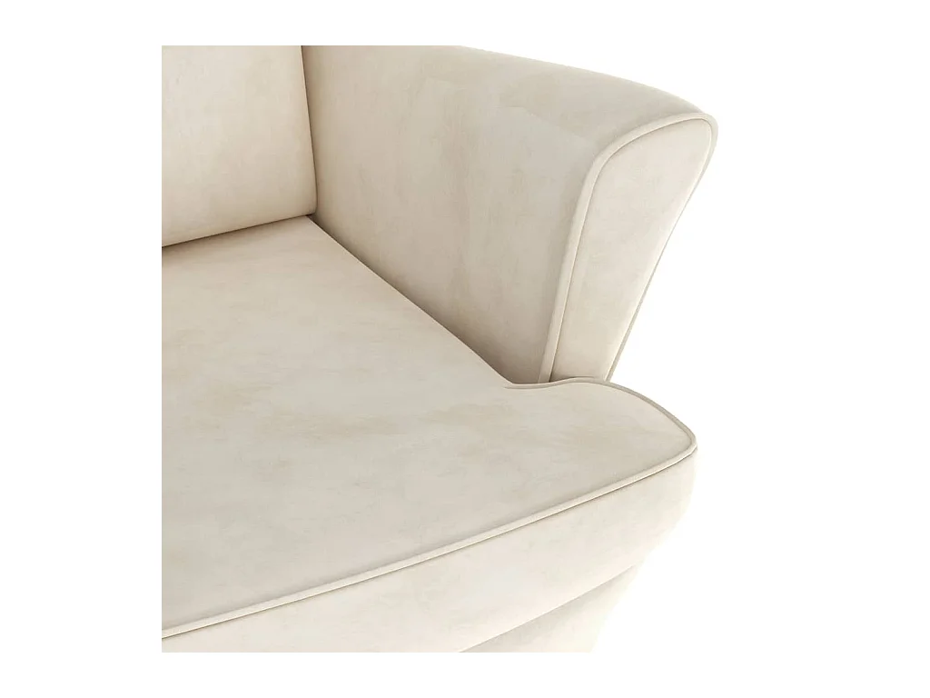 Fauteuil blanc crème velours