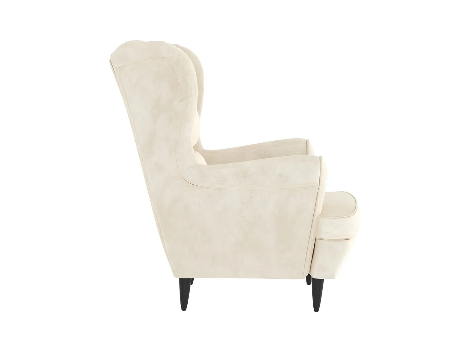 Fauteuil blanc crème velours