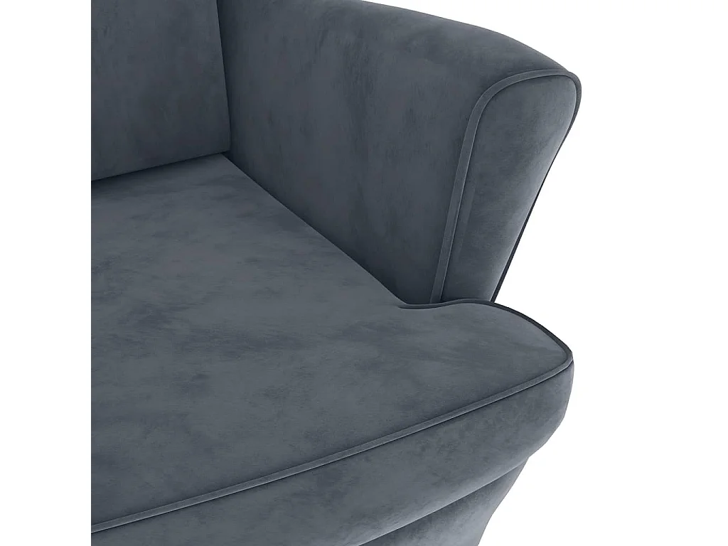Fauteuil gris foncé velours