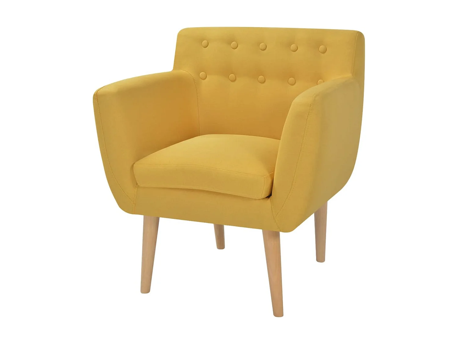 Poltrona em tecido amarelo