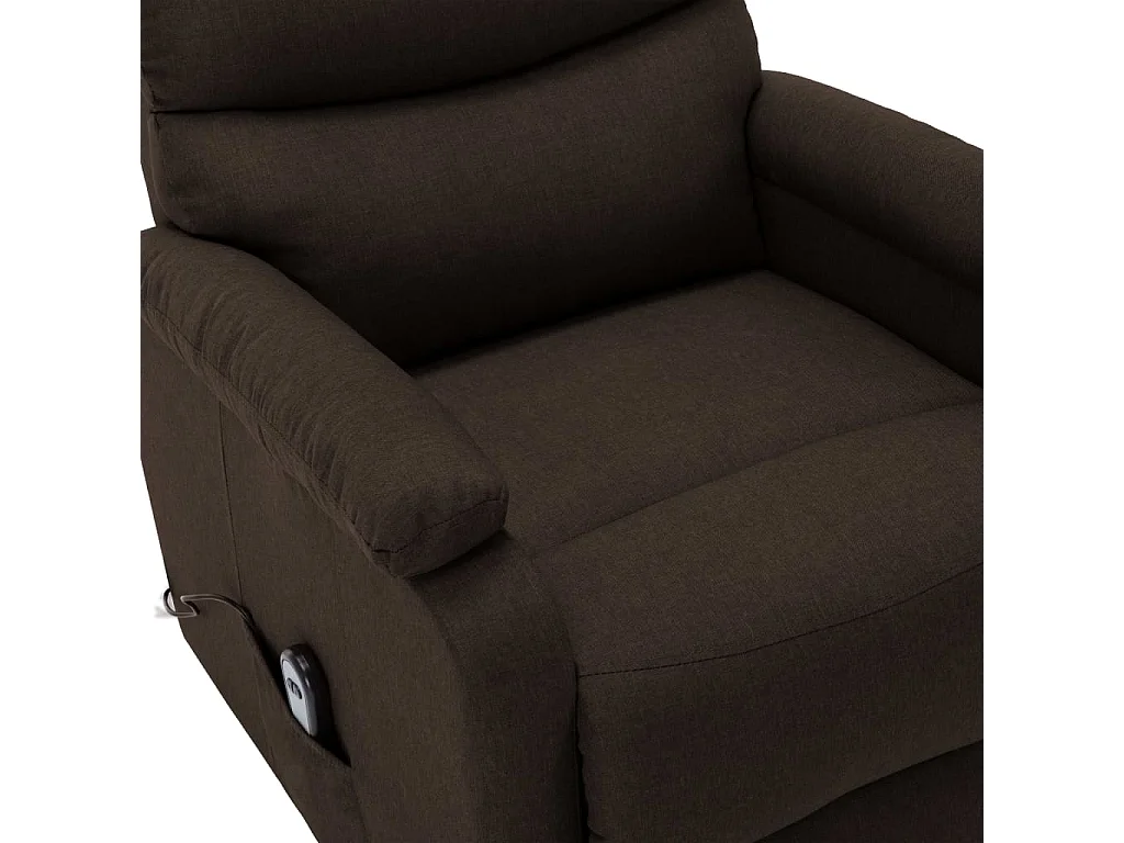 Sillón elevable tela marrón oscuro