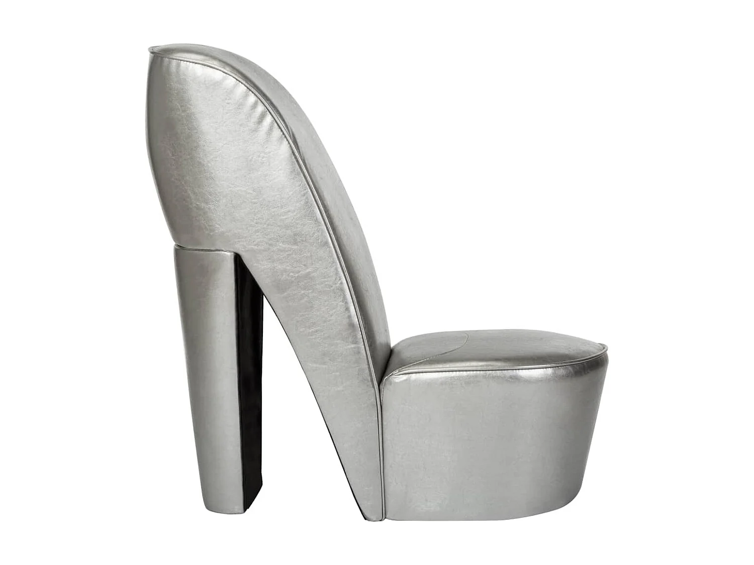 Fauteuil en forme de chaussure à talon haut Argenté Similicuir