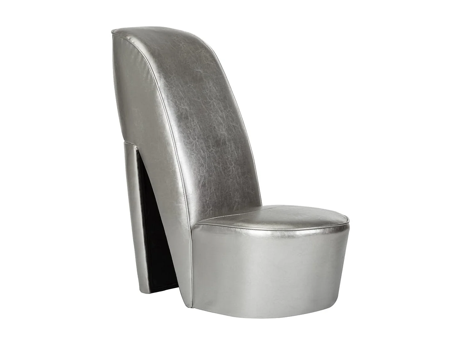 Fauteuil en forme de chaussure à talon haut Argenté Similicuir