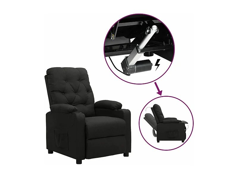 Sillón elevable tela negro