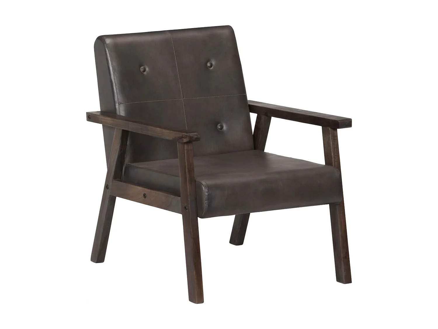 Fauteuil echt leer grijs