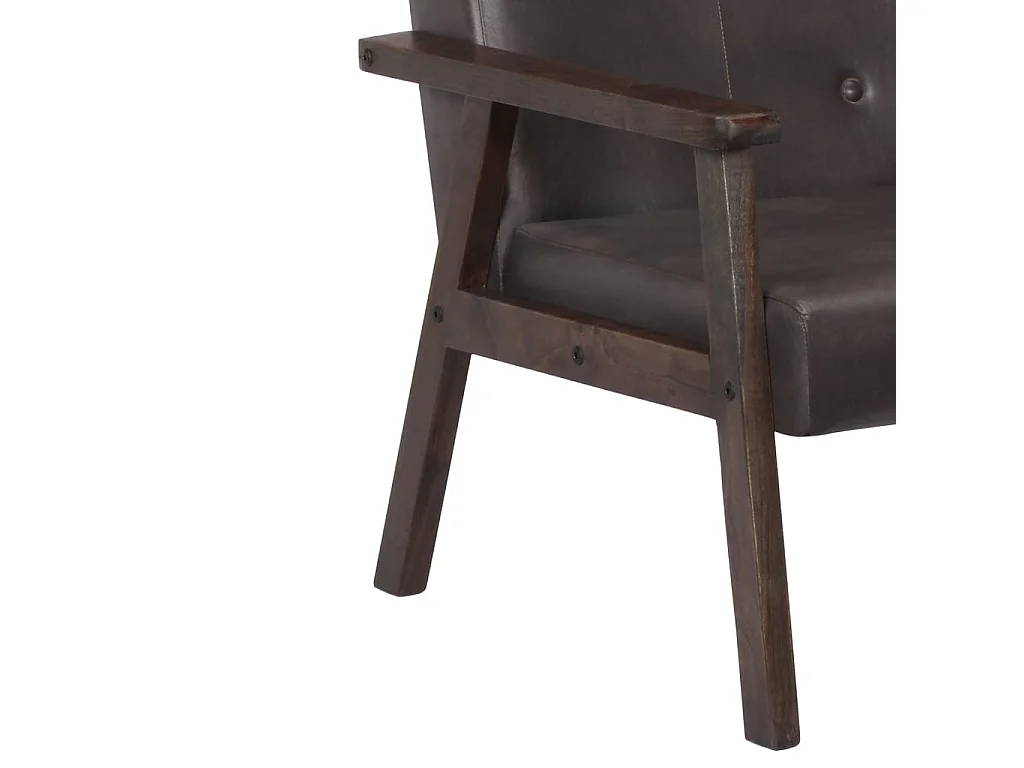 Fauteuil echt leer grijs
