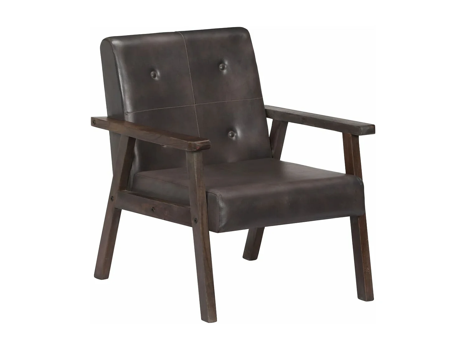 Fauteuil echt leer grijs