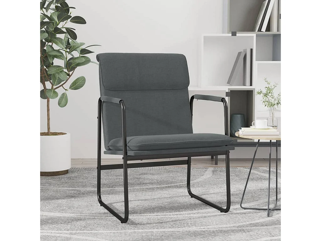 Loungestoel 55x64x80 cm stof donkergrijs