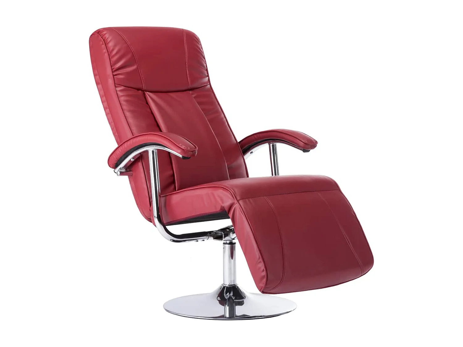 Poltrona de TV couro artificial vermelho tinto