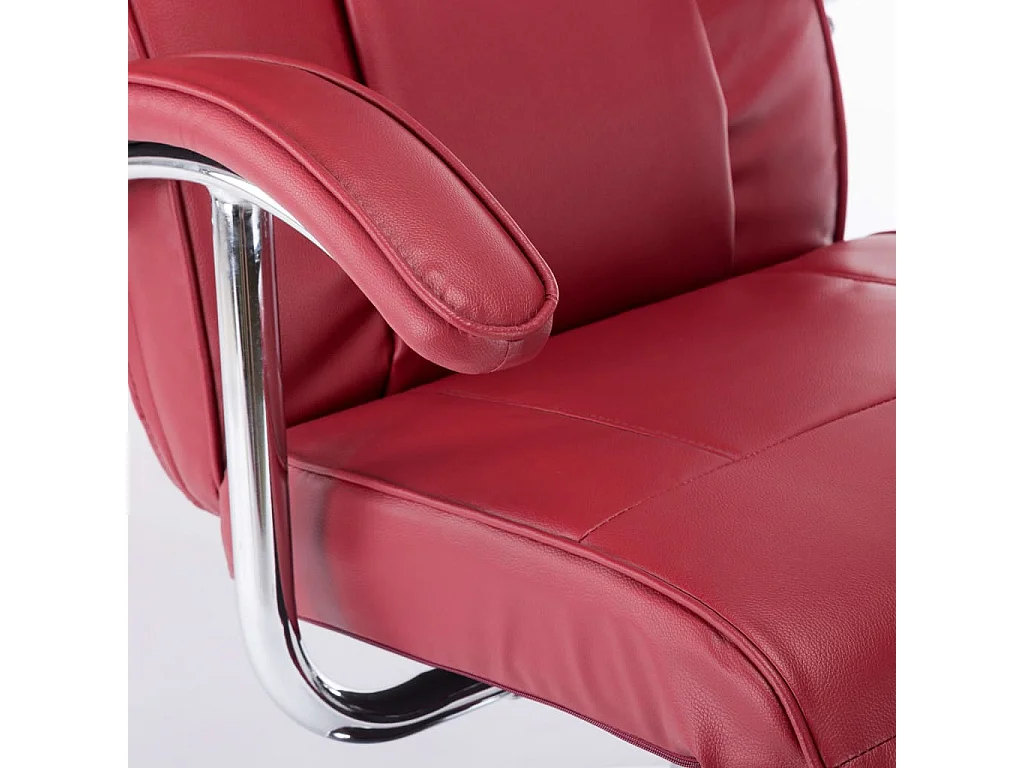 Poltrona de TV couro artificial vermelho tinto