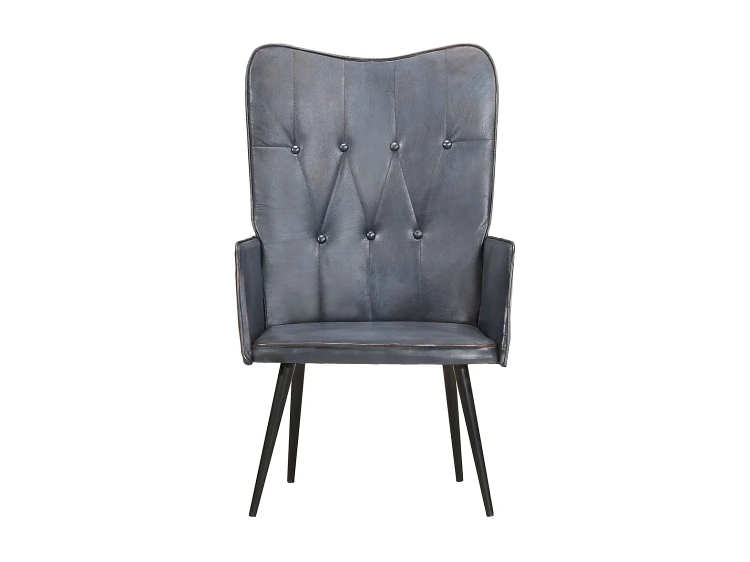 Fauteuil echt leer grijs
