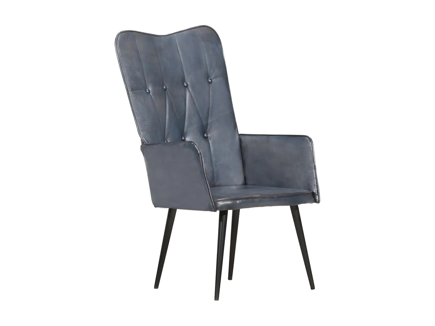 Fauteuil echt leer grijs
