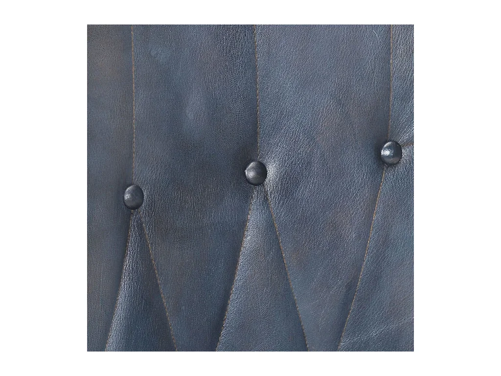 Fauteuil à oreilles Gris Cuir véritable