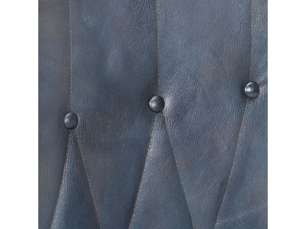 Fauteuil à oreilles Gris Cuir véritable