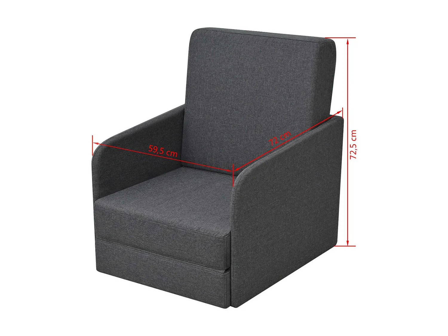Fauteuil convertible Gris foncé Tissu
